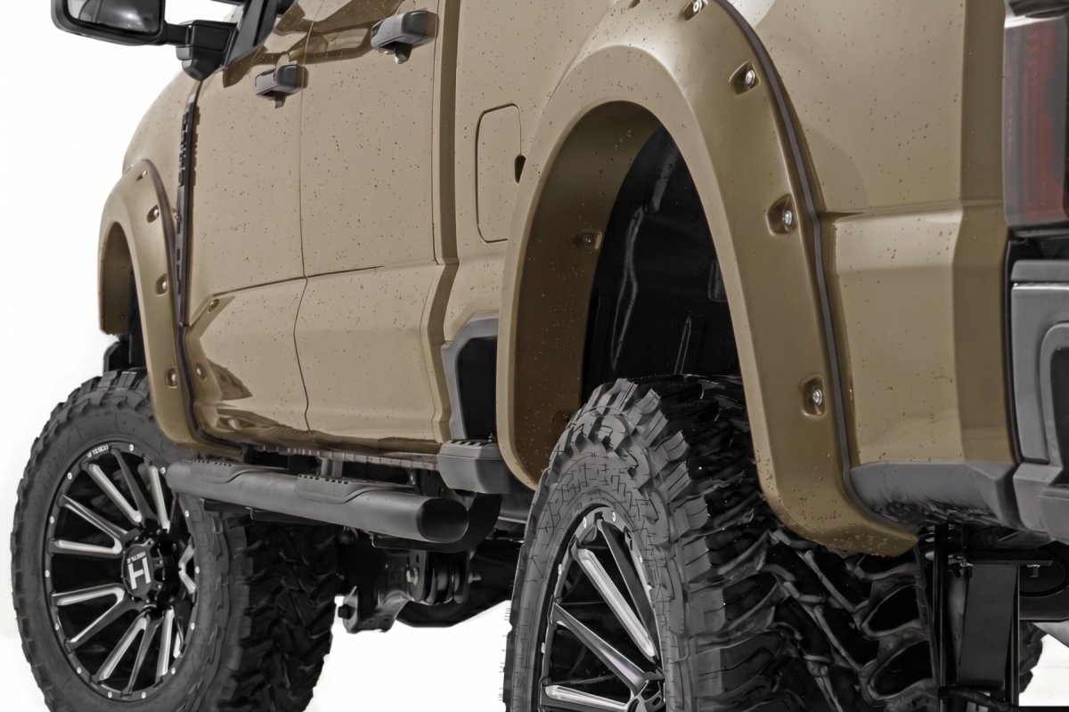 Ford F-250 Super Duty Pocket Fender Flares - Rough Country - T9 Marsh Gray - '23-'26
